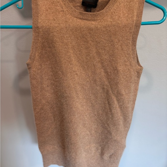 J. Crew Tops - J. Crew Camel Knit Sweater Vest 100% Cashmere